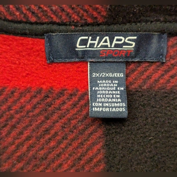 Chaps Sport size 2X vest in red/black buffalo check like new - Picture 2 of 10
